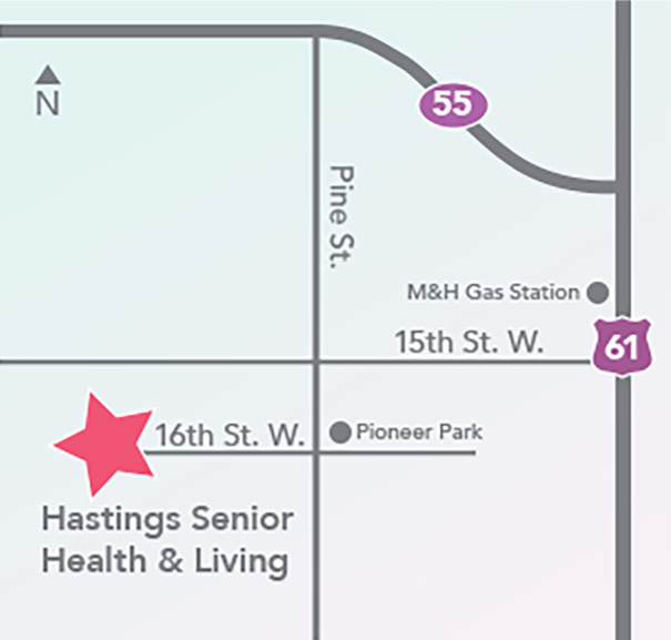 Hastings Senior Health & Living map