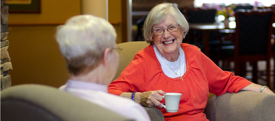 residents having coffee